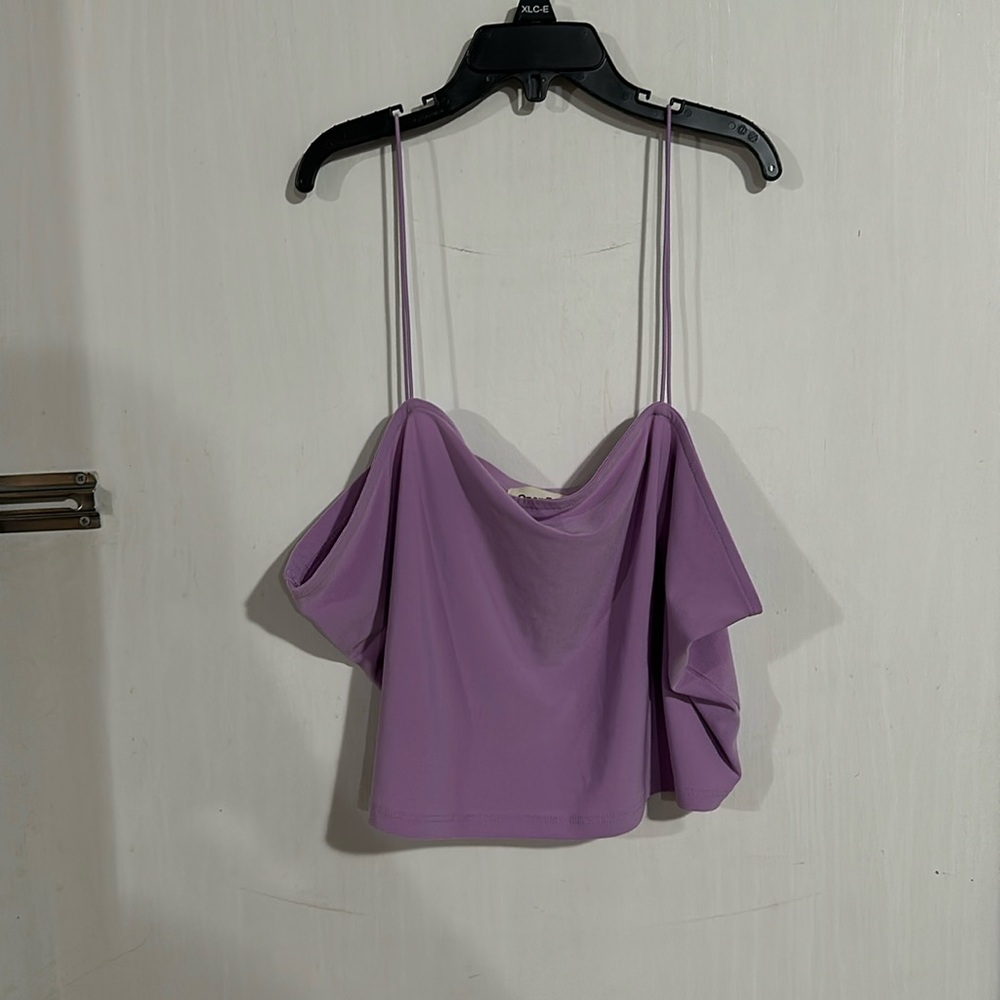 Purple Cropped Spaghetti Strap Top